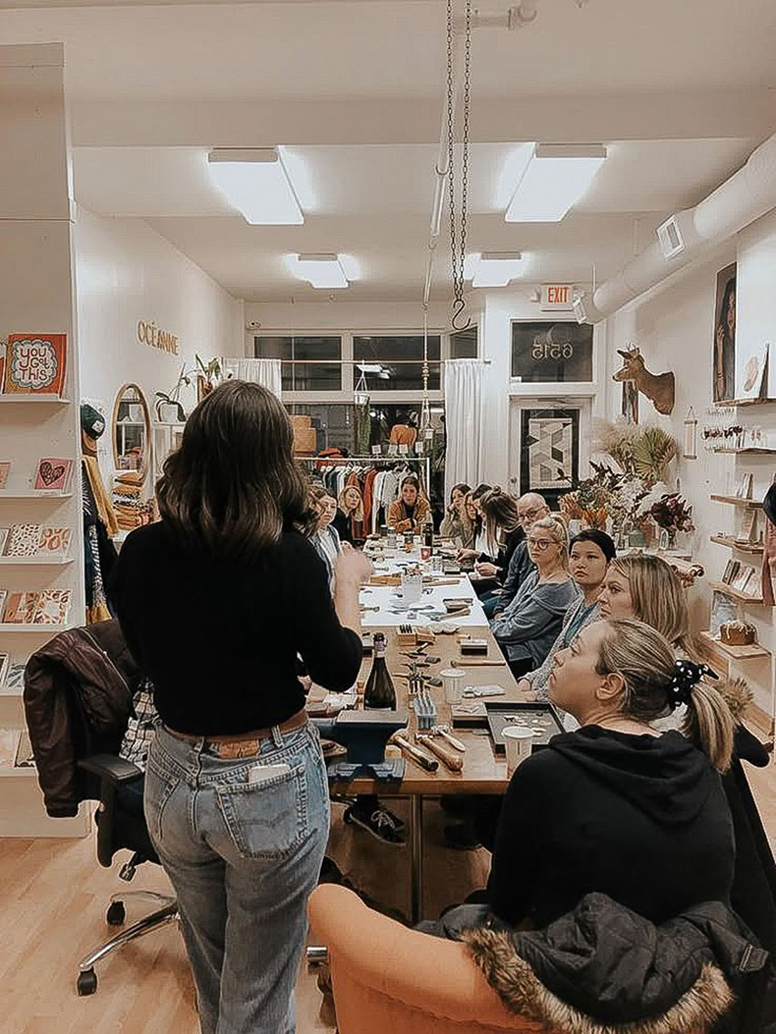 speaker talking to a group of people